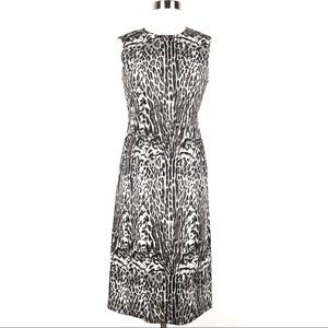 DONNA KARAN sheath dress animal print sleeveless